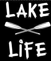 Small Logos: Lake Life w/Paddle - White