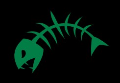 Small Logos:  Fish Bone (Green, White, or Black)