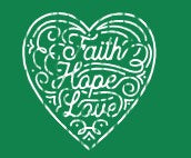 Small Logos:  Faith Hope Love Heart - White