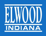 Small Logos: Elwood Indiana Stacked - White