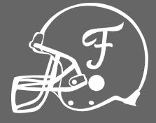 Small Logos: Football Helmet w/F inside - White