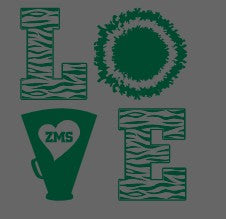 Small Logos:  Love ZMS Green