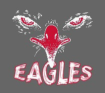 Small Logos: Face w/Eagles - White/Red