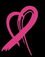 Small Logos:  Painted Awareness Ribbon - Dark Pink