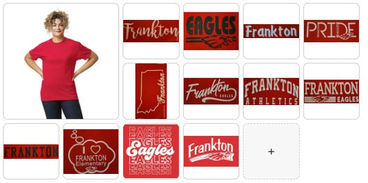 Frankton Eagles Adult Red T-Shirt Options