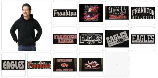 Frankton Eagles Adult Black Hoodie Options