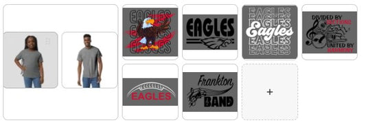 Frankton Eagles Graphite Heather T-Shirt Options