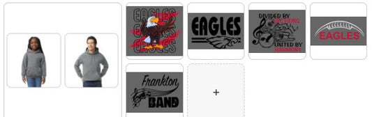 Frankton Eagles Graphite Heather Hoodie Options