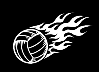 Volleyball w/Flame - Silkscreen Transfer